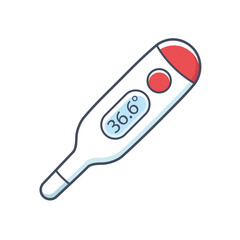 Medical digital thermometer isolated icon cartoon vector
