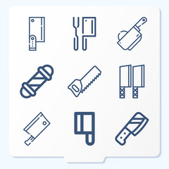 Simple set of 9 icons related to astronomical unit