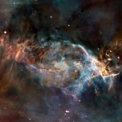 Plakat Nebula and galaxy. Deep space. Elements of this image furnished by NASA