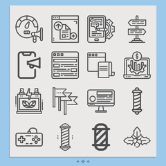 Simple set of finish related lineal icons.