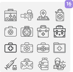 Simple set of consultation related lineal icons.