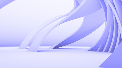 Blue abstract background. Smooth blue lines with shadow. 3d rendering image.