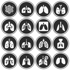 Fototapeta premium 16 pack of bronchial tubes filled web icons set
