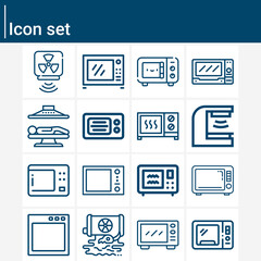 Simple set of electromagnetic wave related lineal icons.
