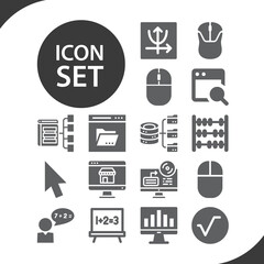 Simple set of calculations related filled icons.
