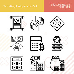 Simple set of predict related lineal icons.