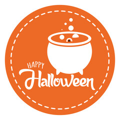 Isolated poison halloween holiday october sticker- Vector