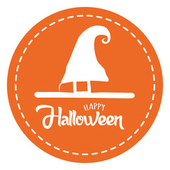 Isolated witcher hat halloween holiday october sticker- Vector