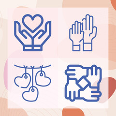 Obraz premium Simple set of sympathy related lineal icons