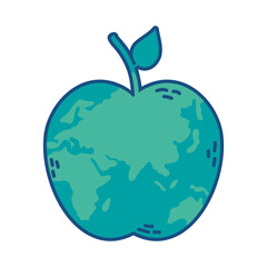 world planet earth with apple shape