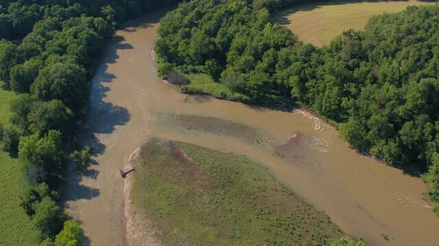 Drone Aerial of Flooded River