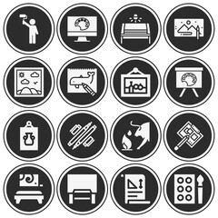 16 pack of graphic art  filled web icons set