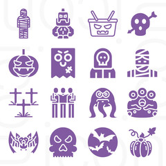 Fototapeta premium 16 pack of faint filled web icons set