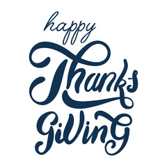 Fototapeta premium happy thanksgiving day celebration lettering