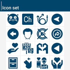 Simple set of emotion related filled icons.
