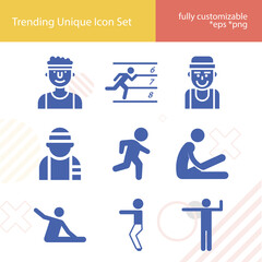 Simple set of healthy lifestyle related filled icons.