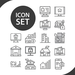 Simple set of private property related lineal icons.