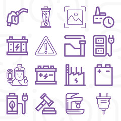 16 pack of discretion  lineal web icons set