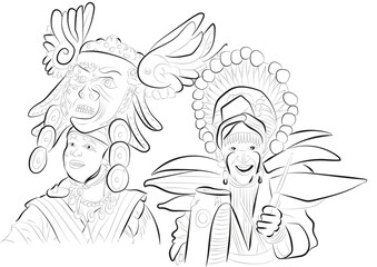 carnaval de blancos y negros. 