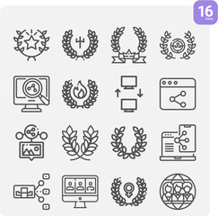 Simple set of interdependence related lineal icons.