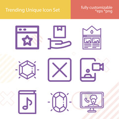 Simple set of subscription related lineal icons.
