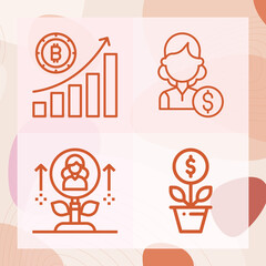 Simple set of profit related lineal icons