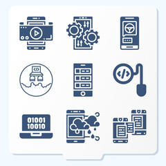 Simple set of 9 icons related to ethics