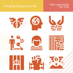 Simple set of conscience related filled icons.