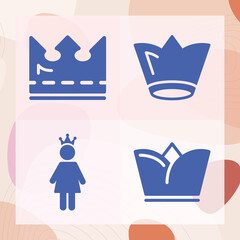 Simple set of prince related filled icons