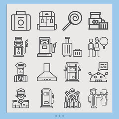 Simple set of plane related lineal icons.