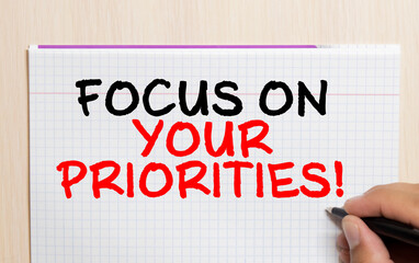 Focus on your priorities