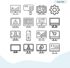 Simple set of supervision related lineal icons.