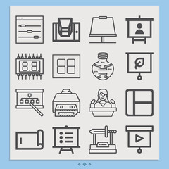 Simple set of presenting related lineal icons.