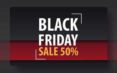 Banner for black friday black and red color