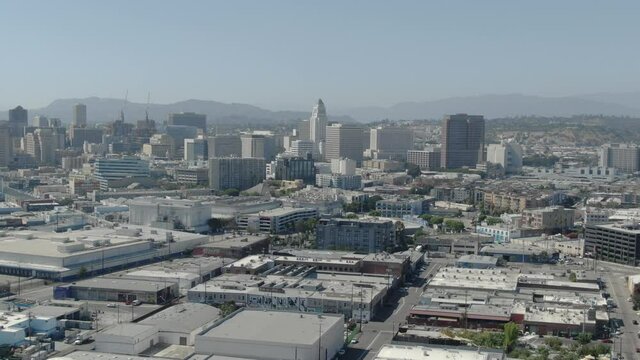 Los Angeles Downtown Arts District Towards Civic Center Aerial L California USA