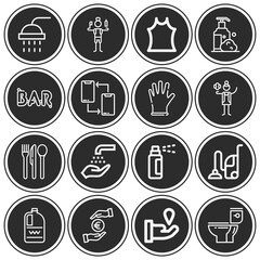 16 pack of pass  lineal web icons set