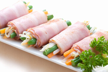 野菜のベーコン巻