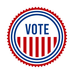 2020 Presidential Election Vote Badge. USA Patriotic Stars and Stripes. United States of America Democratic or Republican President Party Support Pin, Stamp, Brooch or Button.