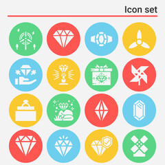 16 pack of grinding  filled web icons set