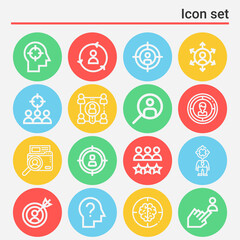 16 pack of headhunting  lineal web icons set