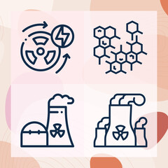 Simple set of nucleus related lineal icons