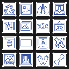 16 pack of figure  lineal web icons set