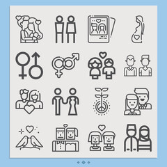 Simple set of expecting related lineal icons.