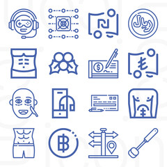 16 pack of anything  lineal web icons set