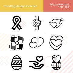 Simple set of sympathy related lineal icons.