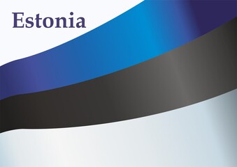 Flag of Estonia, Republic of Estonia. Bright, colorful vector illustration