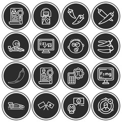 16 pack of normal  lineal web icons set