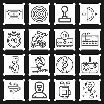 16 pack of action  lineal web icons set