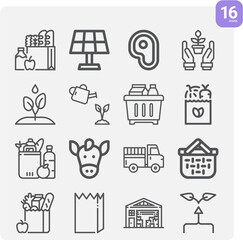 Simple set of shelves related lineal icons.