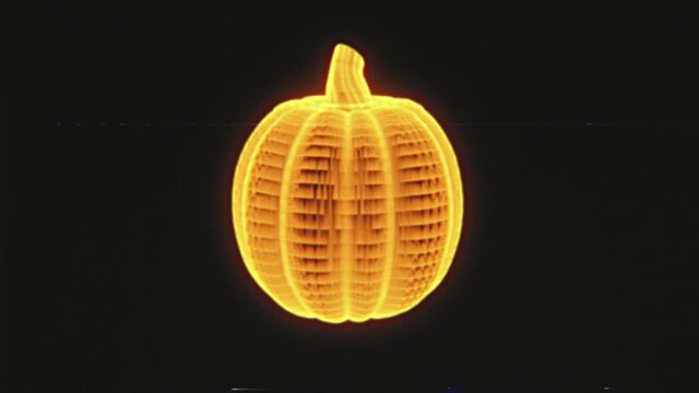 Halloween Pumpkin Glitch Background VJ Loop